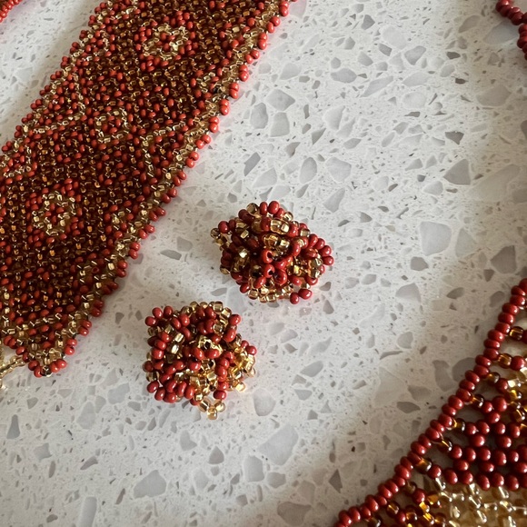 Artesanal handmade jewelry bundle necklace earrings bracelet - Picture 2 of 4